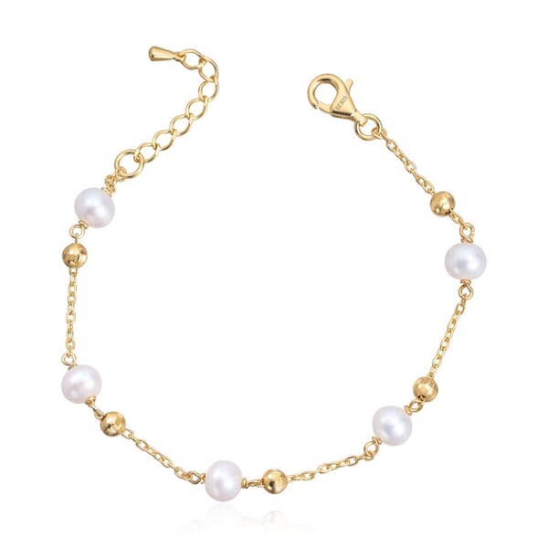 Armbånd FV perle i forgylt sølv, 18.5 cm - 3019219